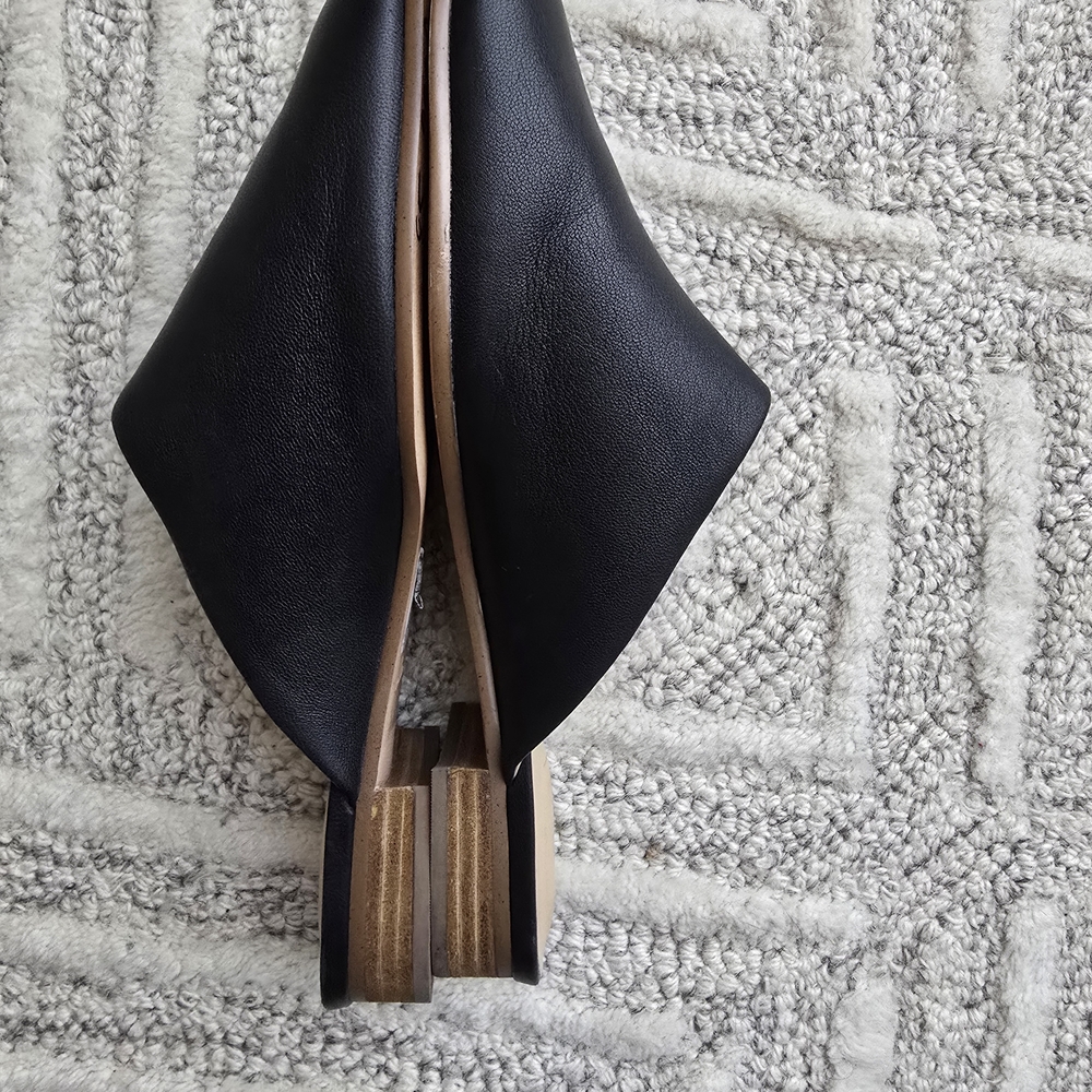 Clarks Black Slip-On Leather Mules - Picture 2 of 8